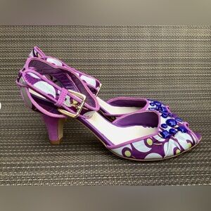 Patrizia Pepe Suede Satin Sandals 3” Heels